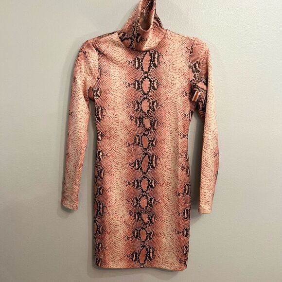 O'dolly Dearest Snake Print Long Sleeve Bodycon Minidress - Picture 3 of 9